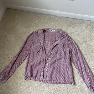 Cloth and Stone Cotton Blend Striped Breezy Button Up Top Size Xs